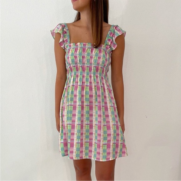 NWT | French Connection | Bibiana Check Mini Summer Dress | Size 12 - Picture 5 of 7